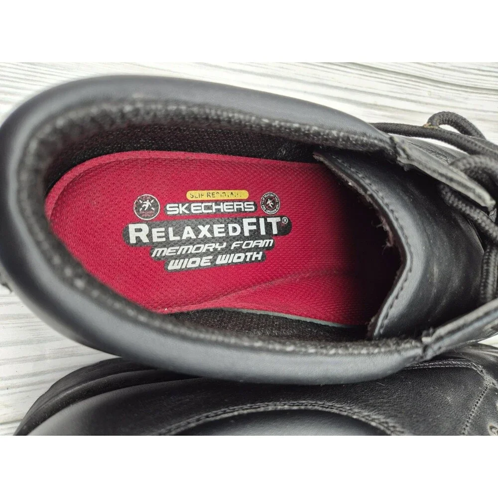 Skechers Cottonwood Elks Mens 11 Black Slip Resistant SR Work Shoes Relaxed Fit